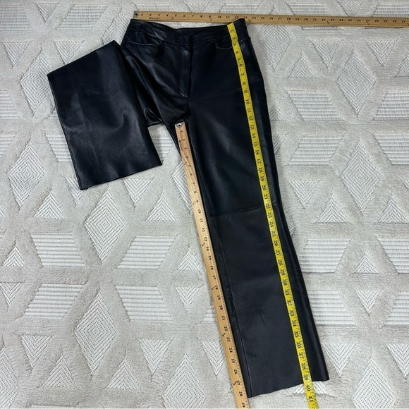 Classiques Entier Pants 8 Black  Soft  Leather Straight Fit Trouser - Picture 7 of 14